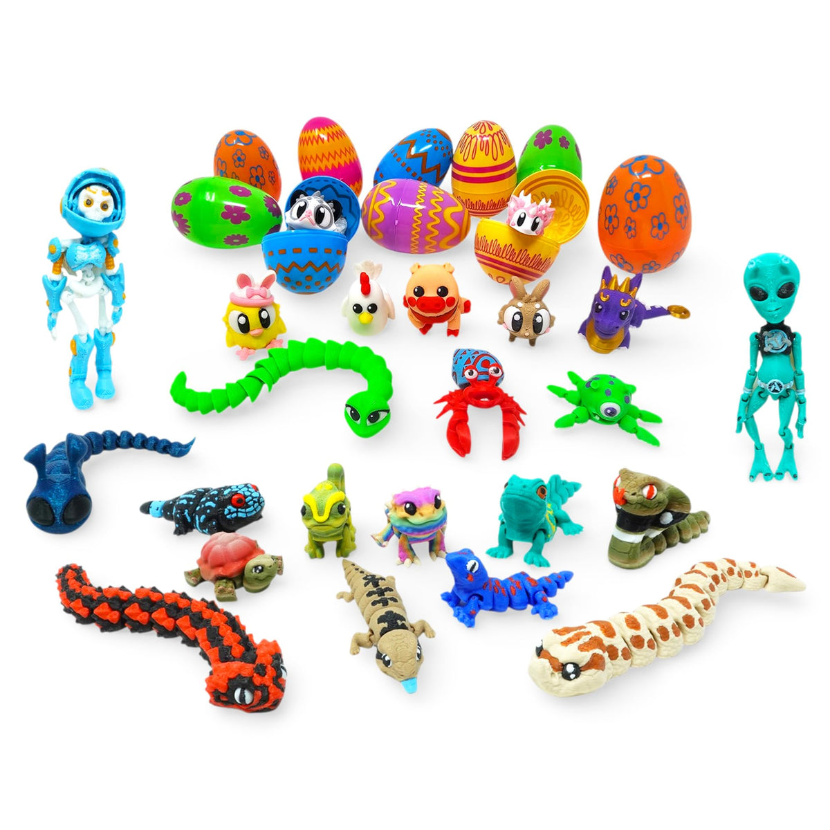 Mivi Collection Easter Egg Surprise Pack with pastel eggs and hidden poseable creatures.