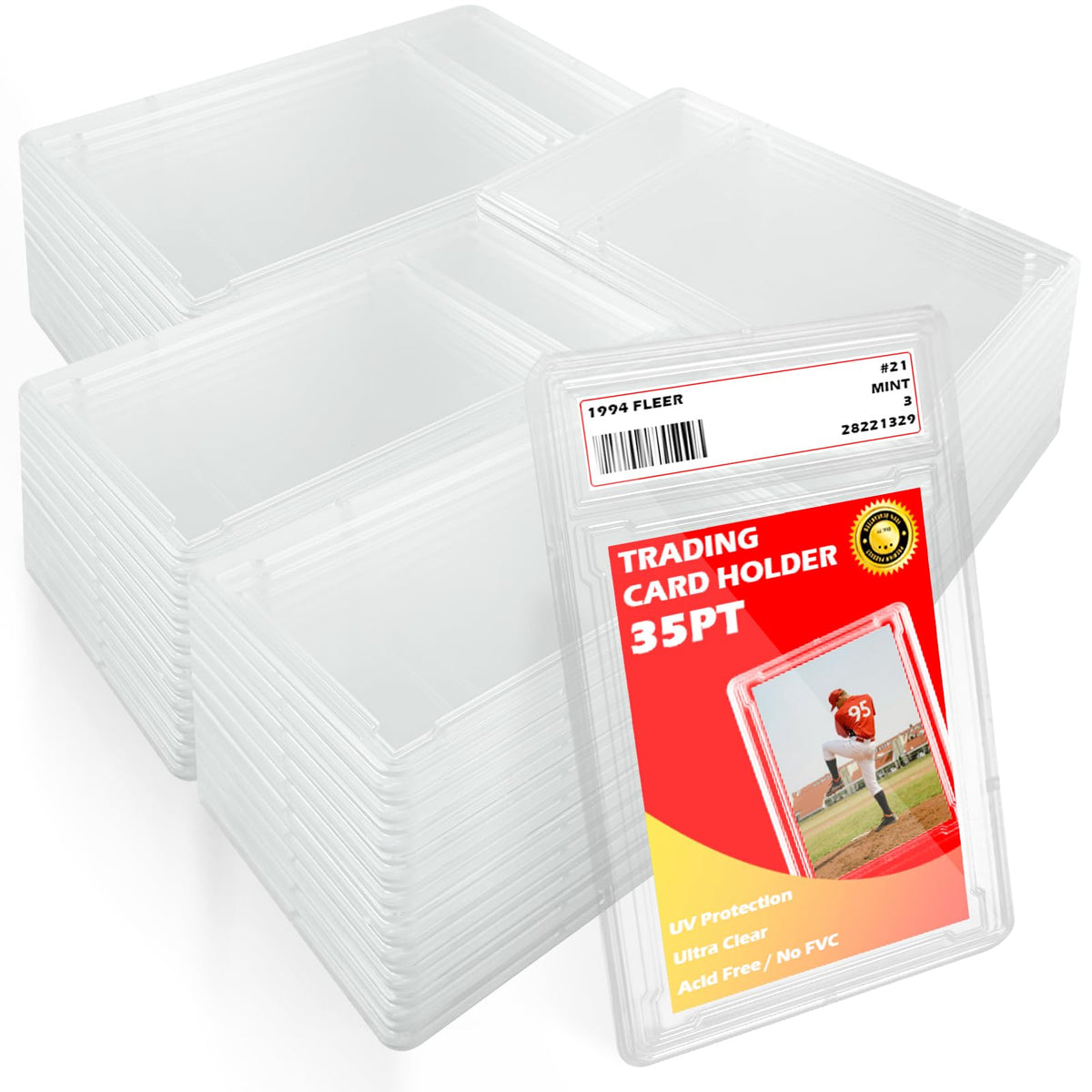 Miyukyee 24-pack card case holder with organized storage and label area