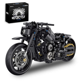 MJDDJA 1:8 motorcycle front view showing realistic steering.
