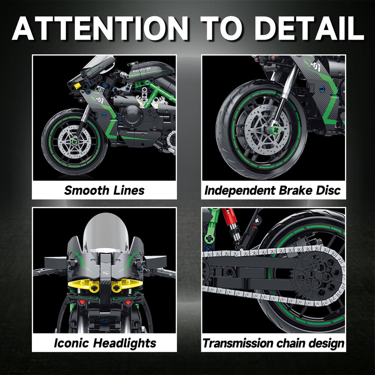 MJDDJA 1:8 motorcycle model step-by-step instructions for smooth assembly