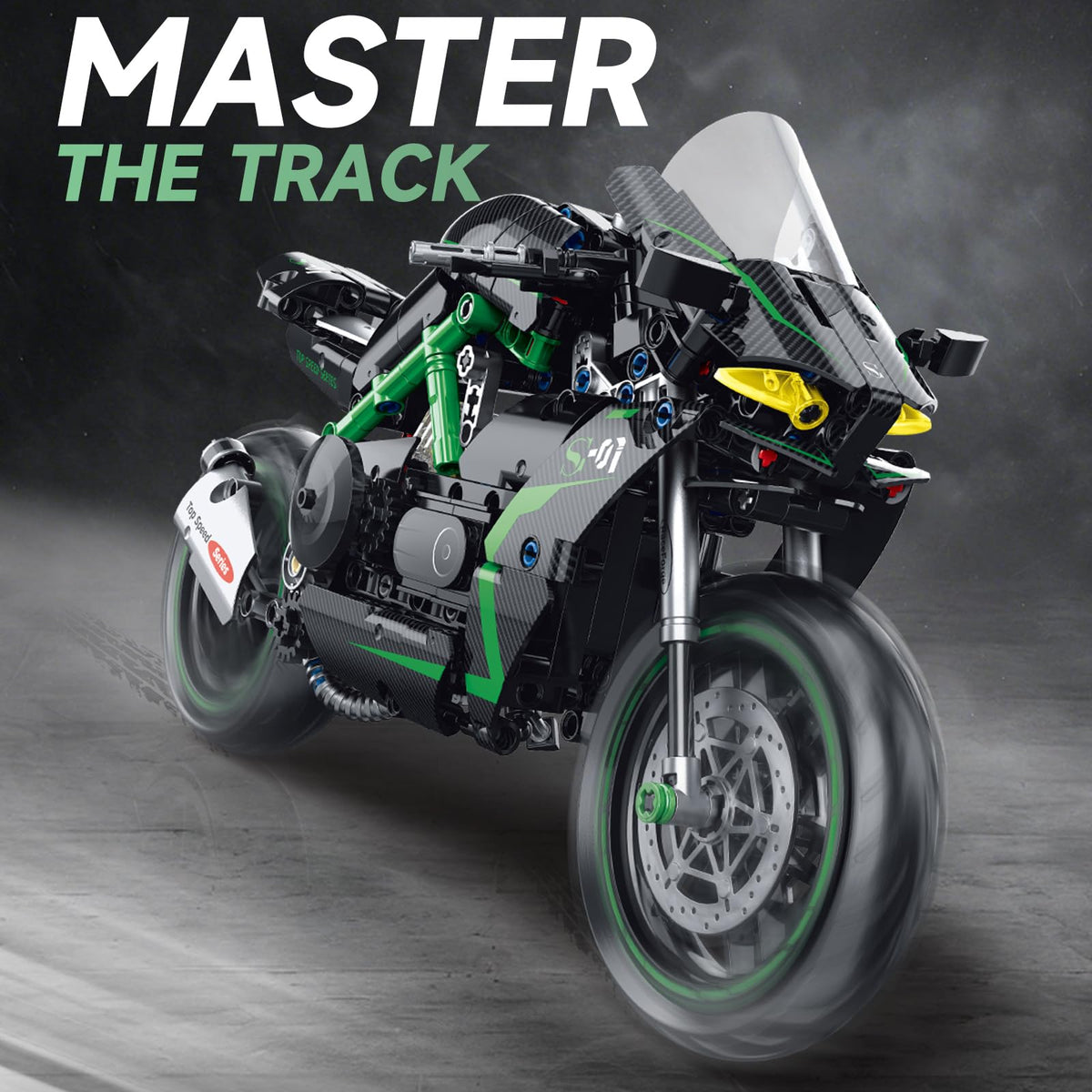 MJDDJA 1:8 motorcycle model engine and suspension details for immersive building