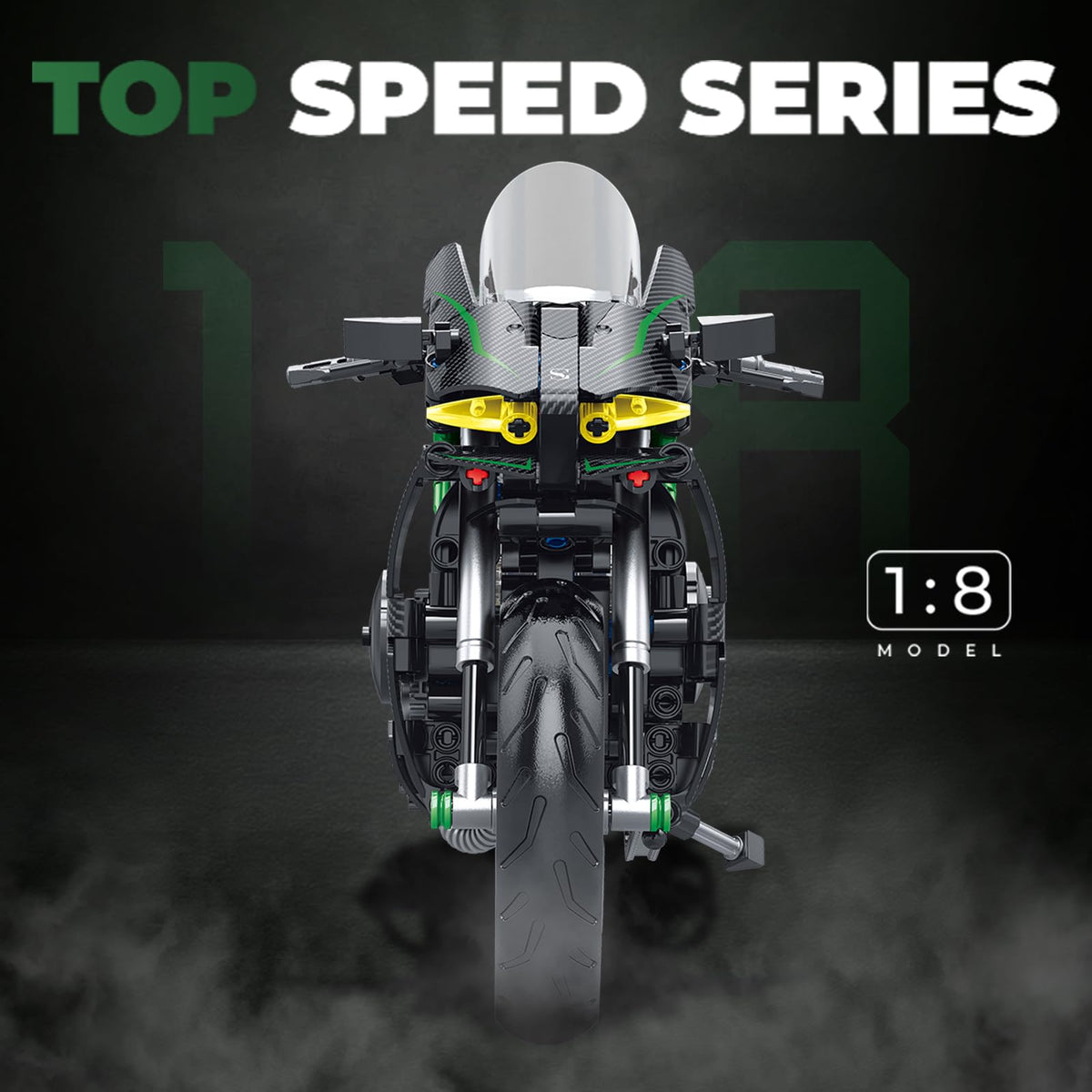 MJDDJA 1:8 motorcycle model windshield and decals for a striking collectible