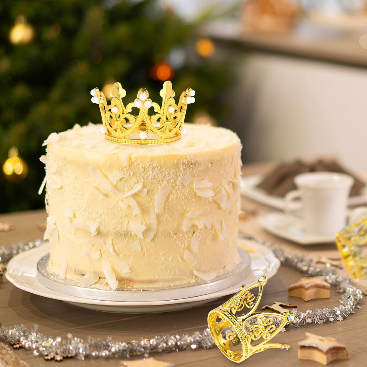 MJOGGOTT pearl rhinestone crown topper with pearls adds delicate luxury