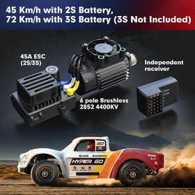 MJX Hyper GO 14211 chassis detail shows aluminum components for durability.
