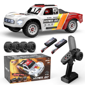 MJX Hyper GO 14211 front view highlights rugged chassis for all-terrain adventures.