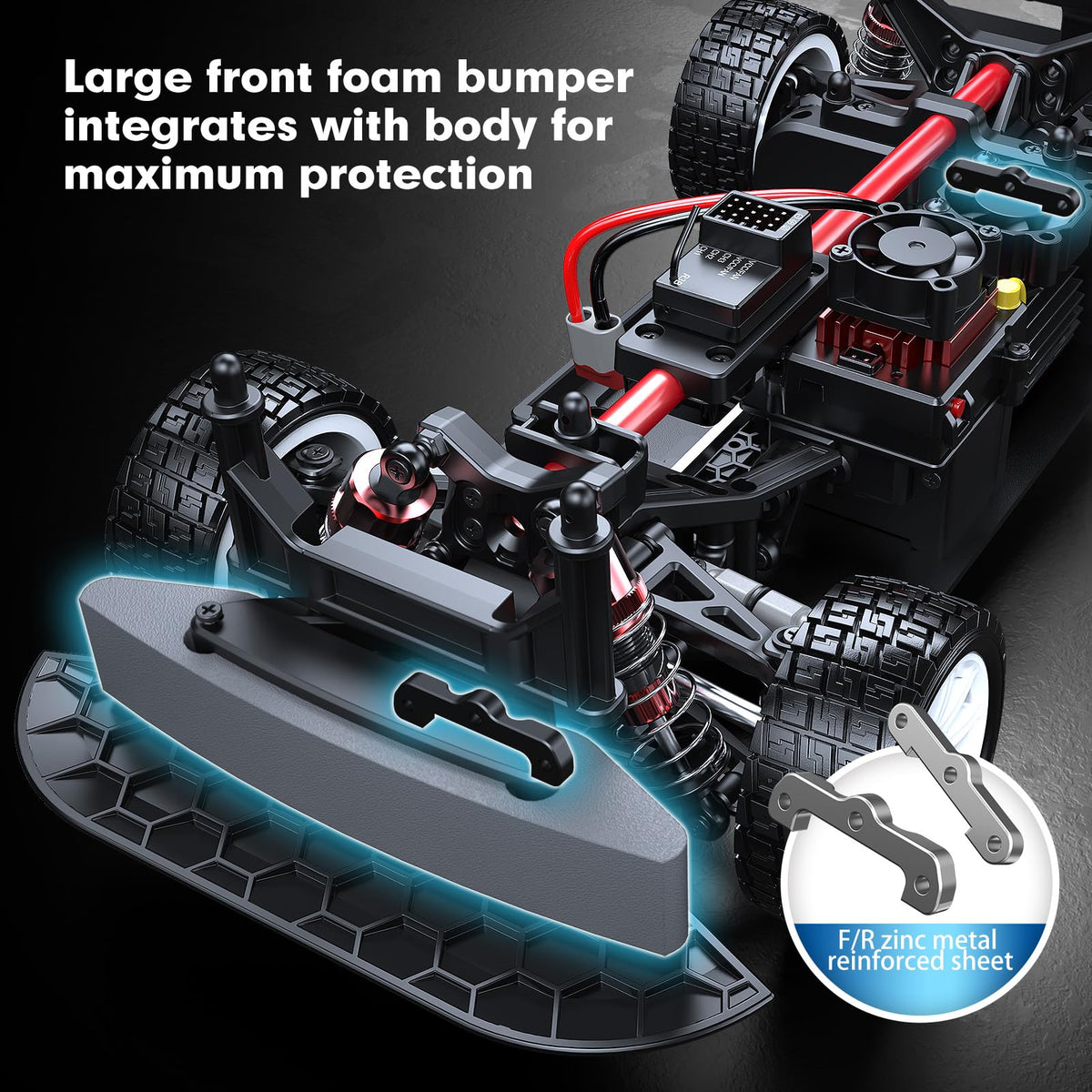 MJX Hyper GO 14303 Citroen C3 brushless motor close-up hints at high-speed power