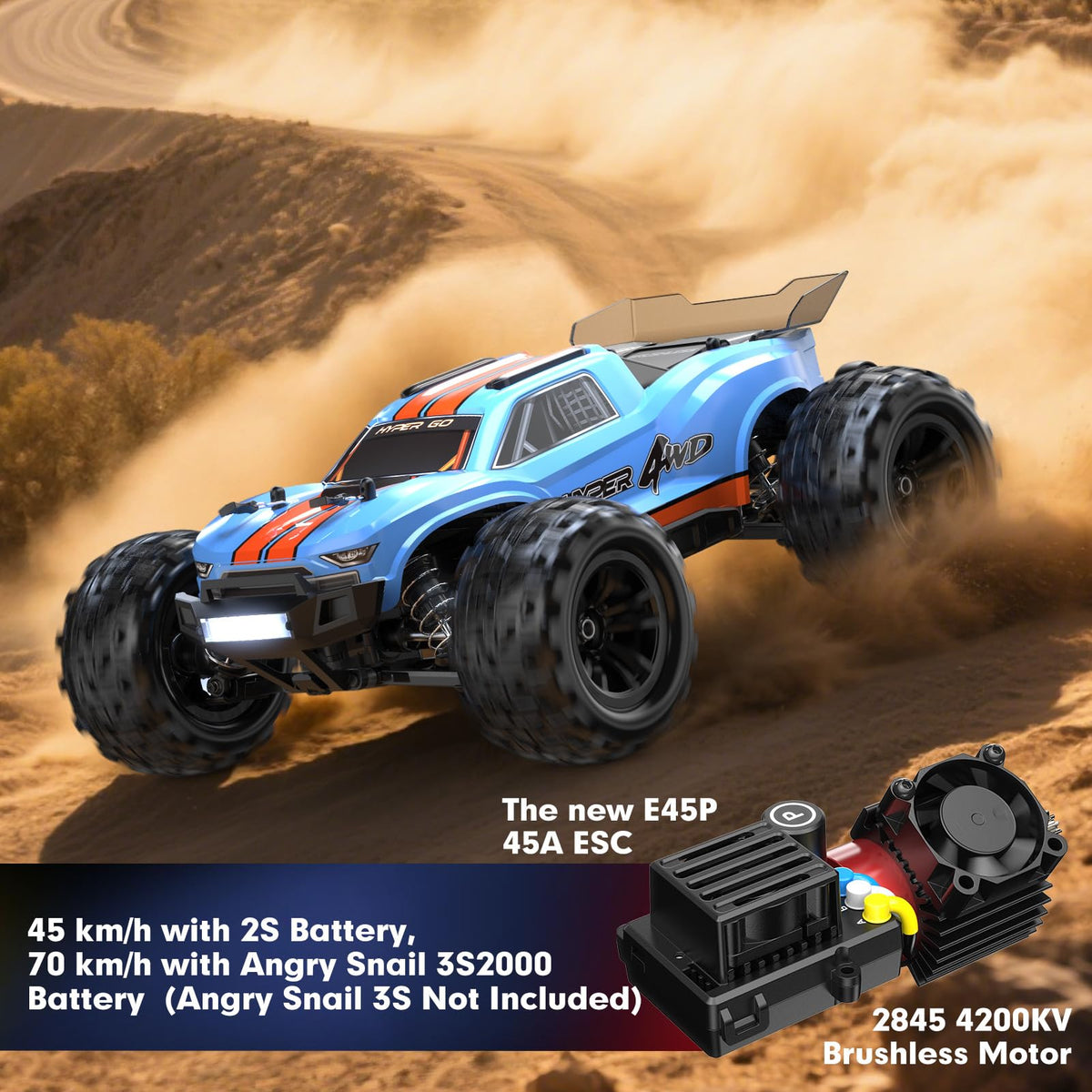 MJX Hyper GO H16MT ESC enhances low speed response for smooth starts.