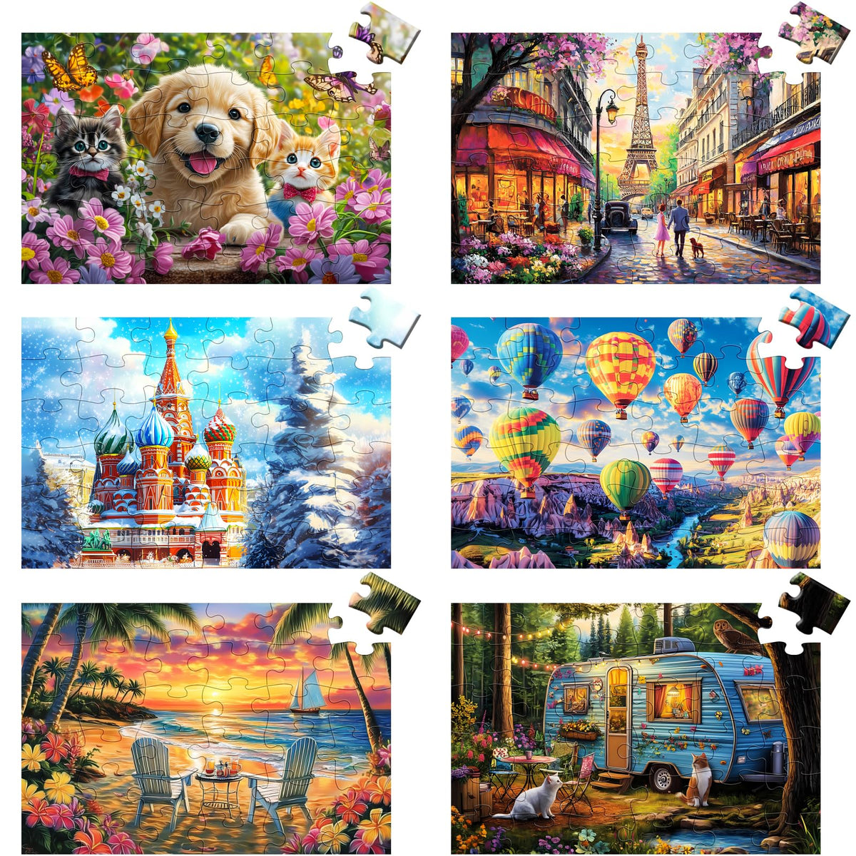 mjyphdm 6-packs 36-large-piece puzzle for seniors promotes cognitive engagement with large, easy-to-handle pieces.
