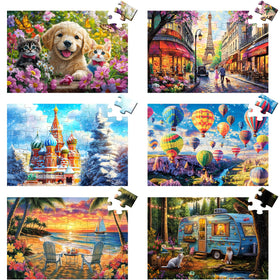 mjyphdm 6-packs 36-large-piece puzzle for seniors promotes cognitive engagement with large, easy-to-handle pieces.