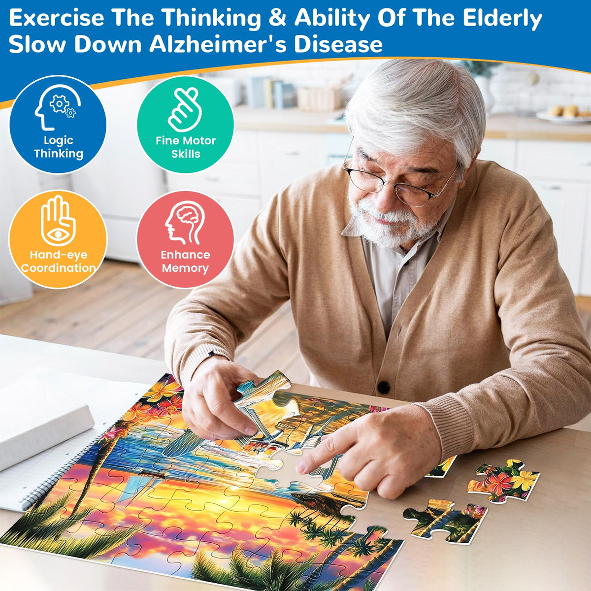 mjyphdm bright printed 36-piece senior puzzles enhance visibility and engagement.