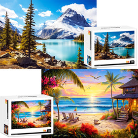 mjyphdm Hawaii Beach 1000-piece puzzle ready for family game night with vivid colors
