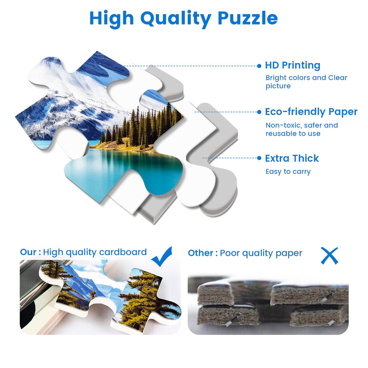 mjyphdm Puzzle pieces closeup showing smooth edges and safe material