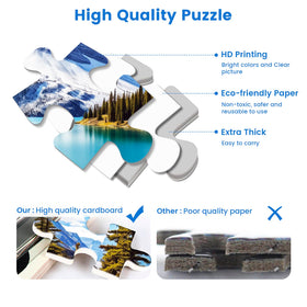mjyphdm Puzzle pieces closeup showing smooth edges and safe material