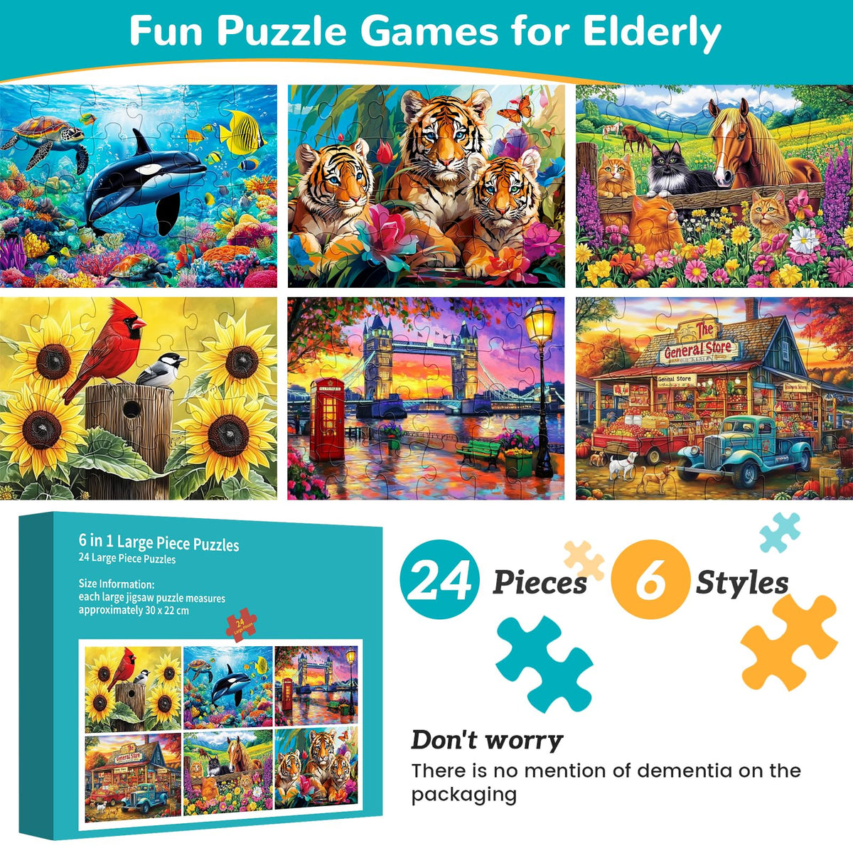 mjyphdm thick anti-slip puzzle 24-piece easy handling and tactile satisfaction.