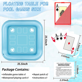 MJZ floating pool table in use, friends play waterproof cards on water.