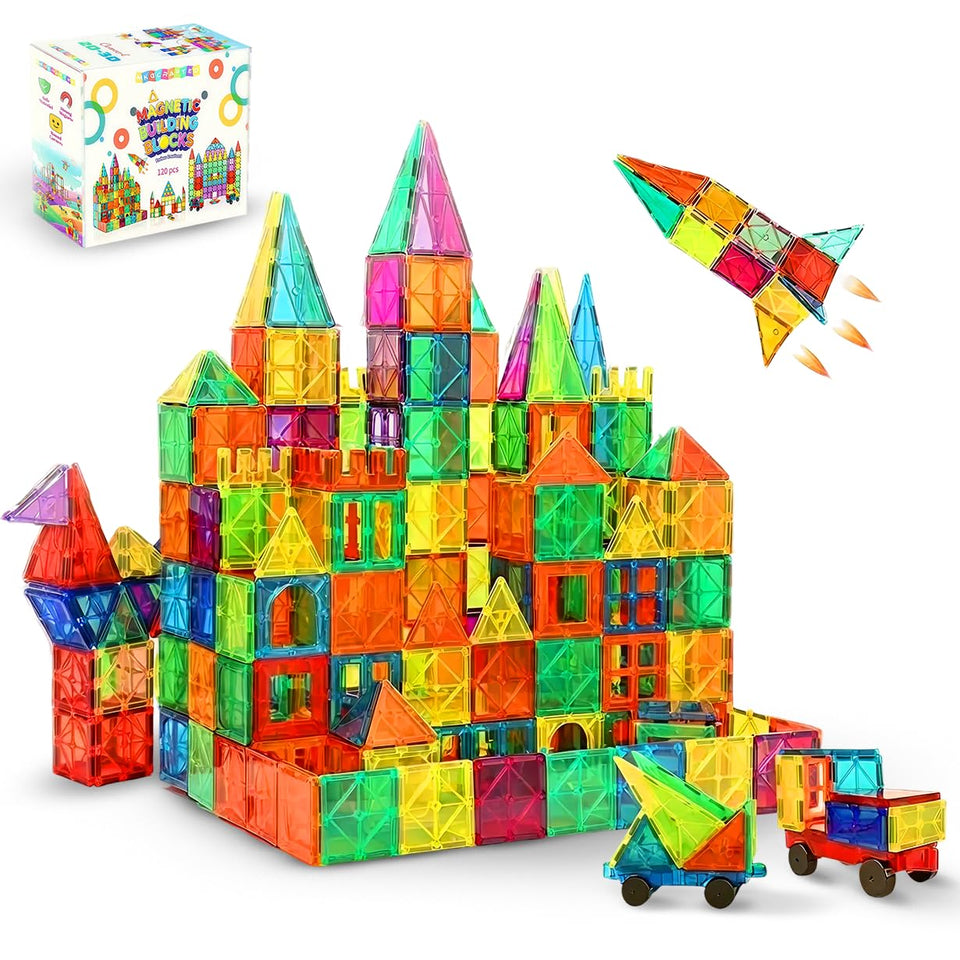 MKGCRAFTED magnetic tiles spread for creative play and exploration