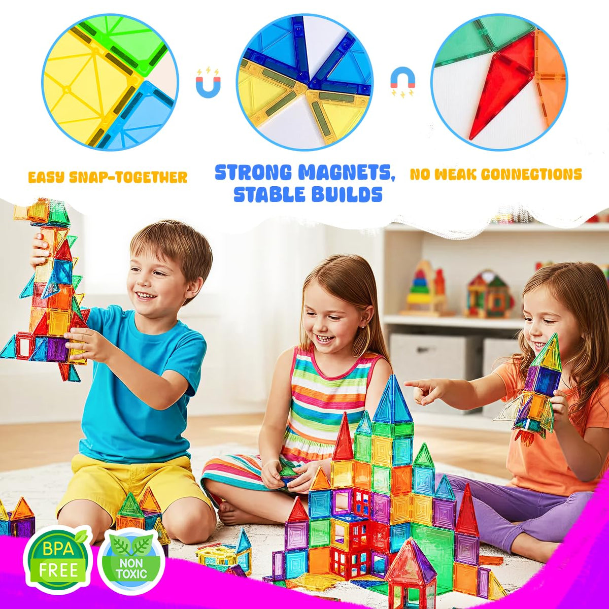 Child building with MKGCRAFTED tiles during imaginative play