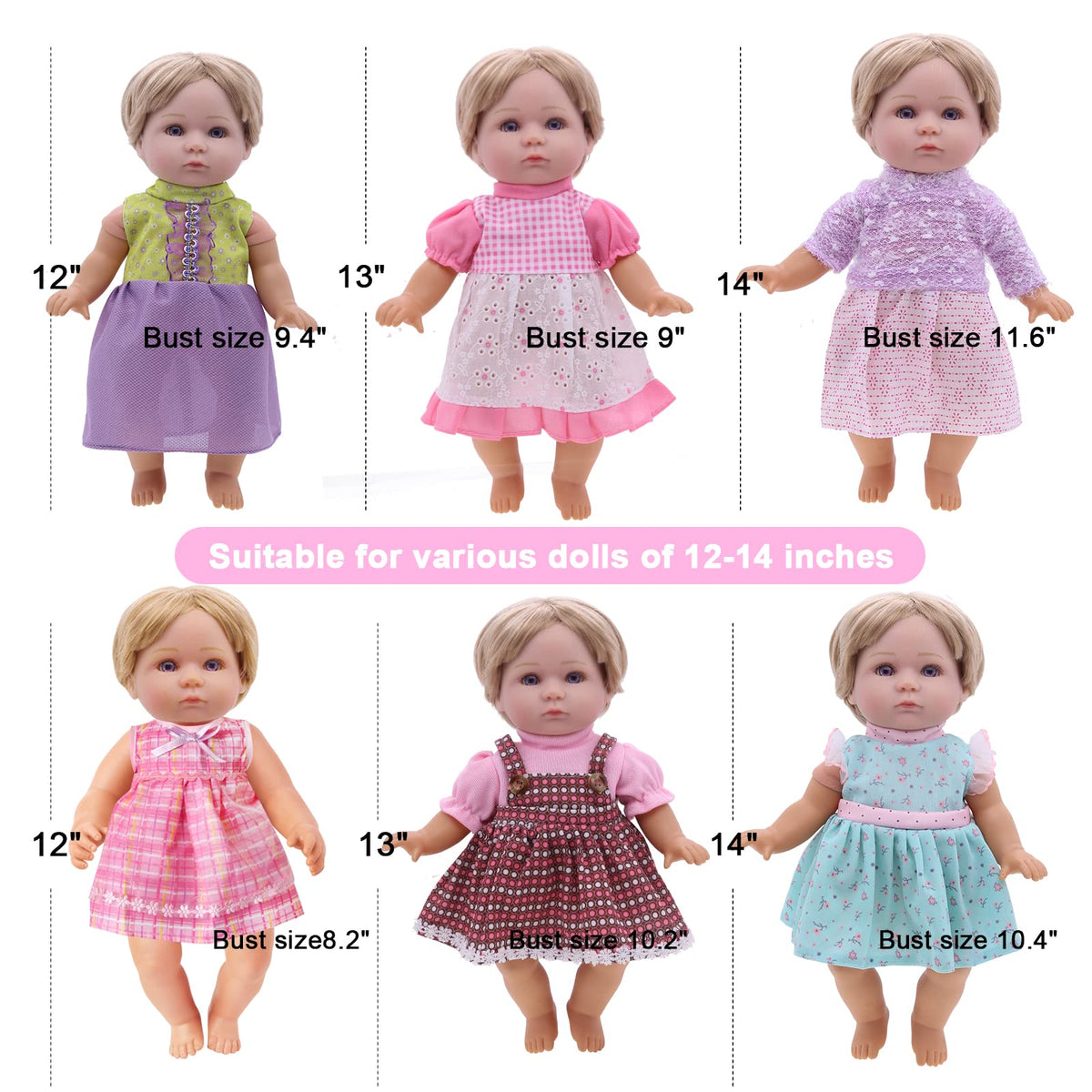 MLcnleS Alive 12-14 inch fit designed for compatible dolls