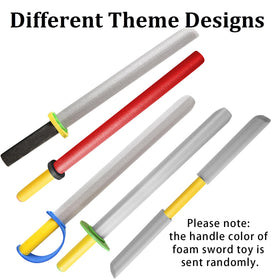 MLcnleS foam swords in classroom setup for pretend play activities.