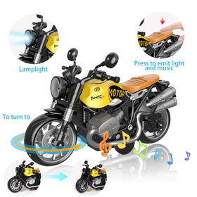 MLcnleS motorcycle set light and sound feature enhances interactive racing.