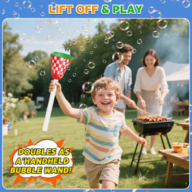 MLDKA bubble machine with LED torch design adds dramatic lighting to events.