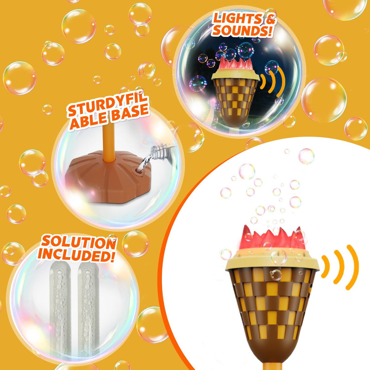 MLDKA portable bubble machine with handle for easy carry at events.