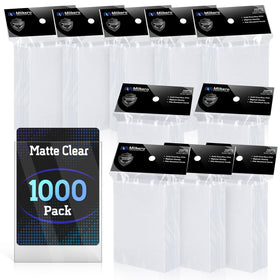 Mlikero 1000-pack card sleeves packaging for bulk storage and replenishment.