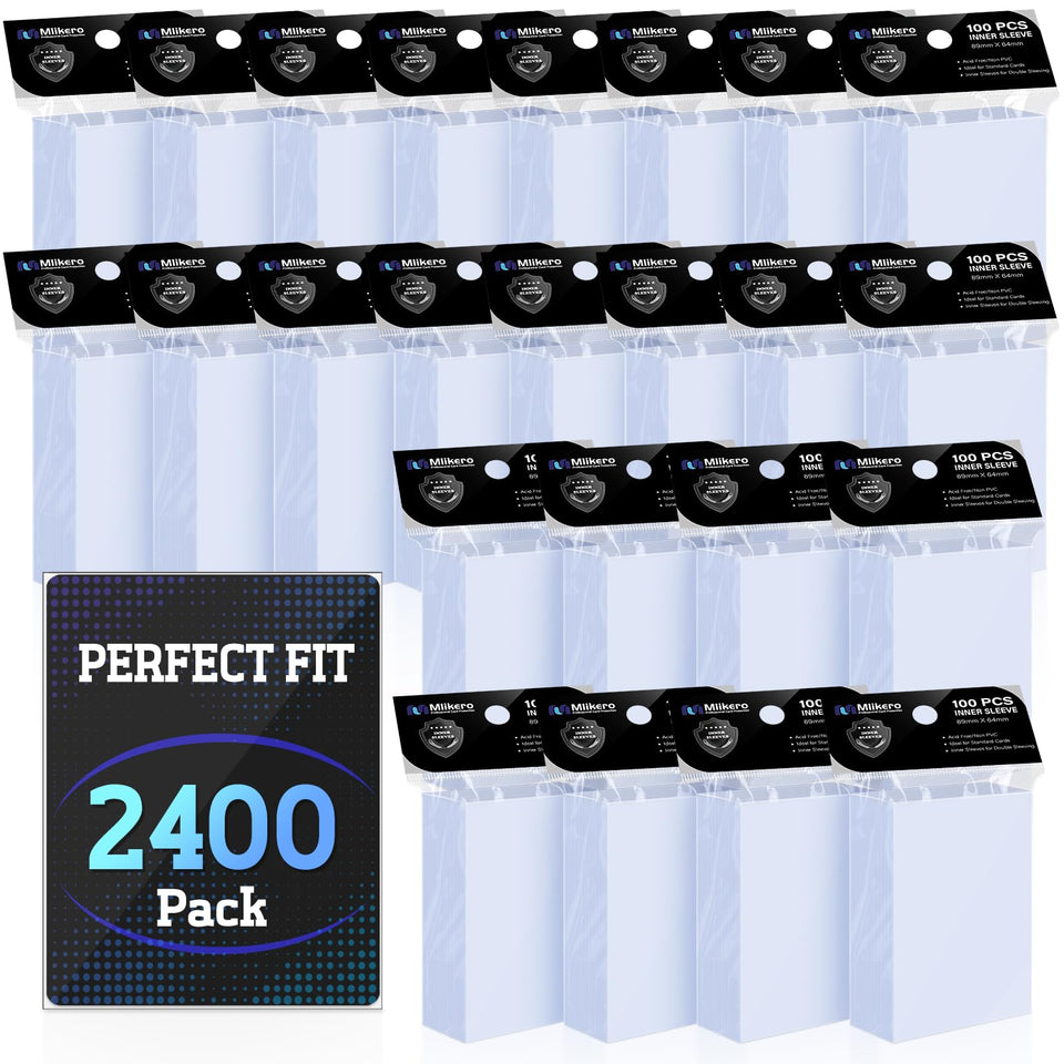 Mlikero 2400-pack inner sleeves for 66x91 fits providing clear protection.