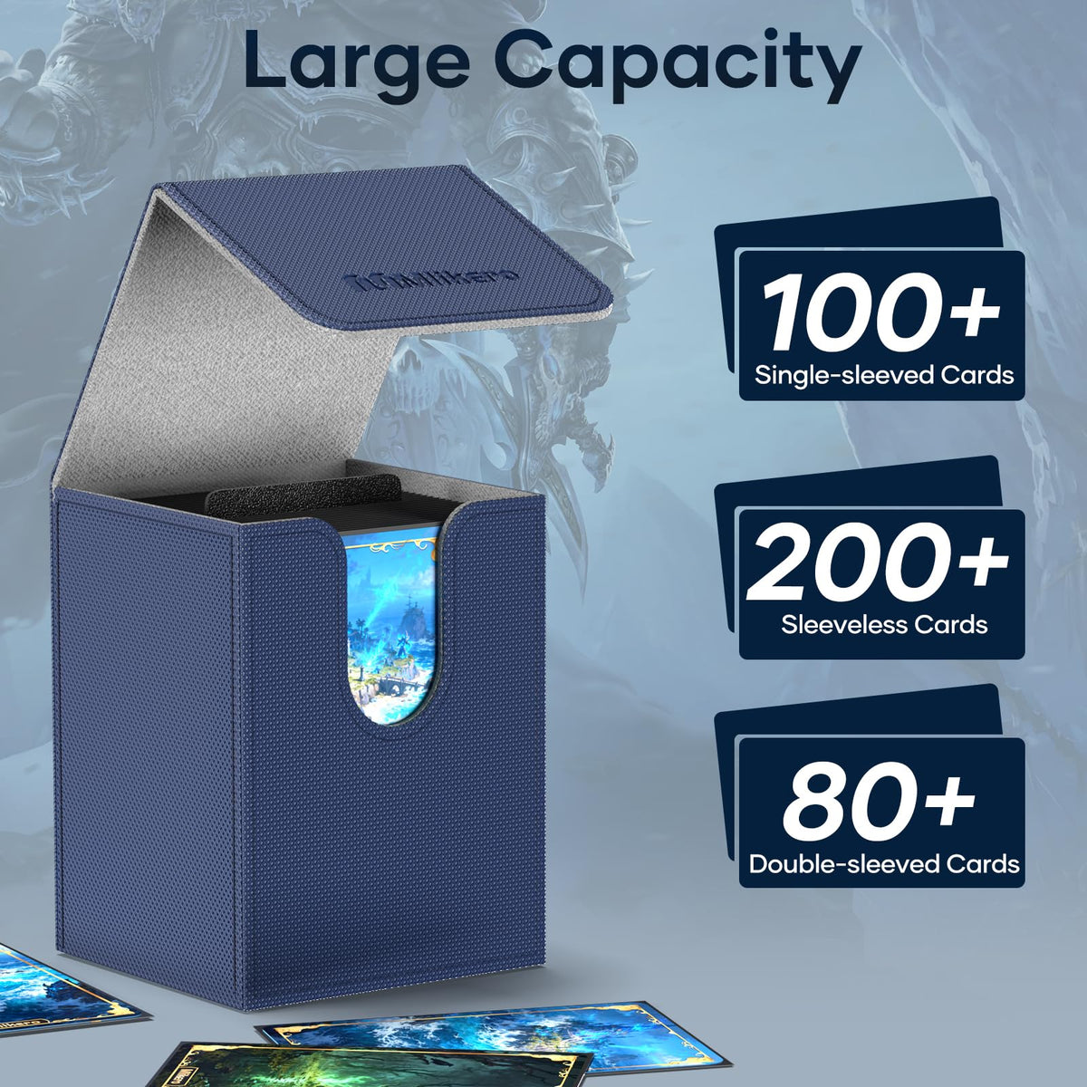 MLikero four-pack deck box with built-in dividers for easy organization.