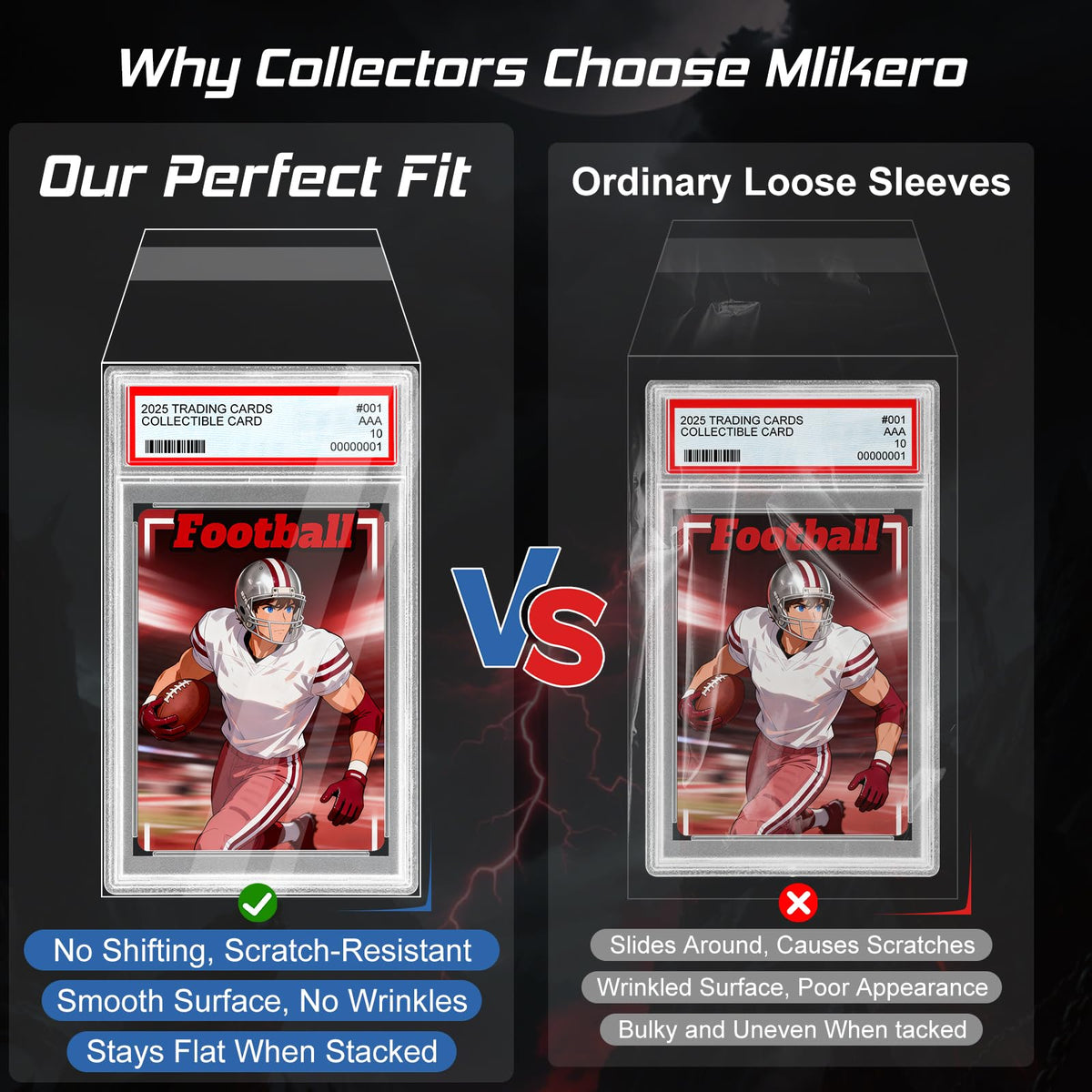 Mlikero acid-free PP slab protector preserves clarity and long-term display.