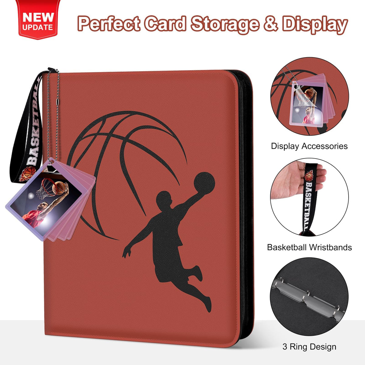 Mlikero binder interior with 40 pages of 9-pocket sleeves protects cards while displaying them.