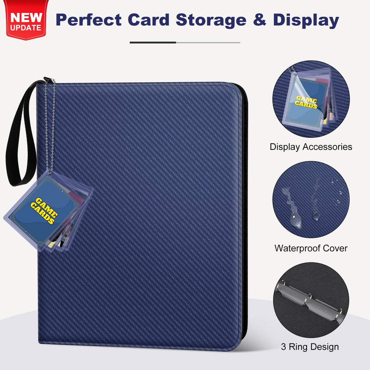 Mlikero binder interior with pockets highlights easy display and card organization.