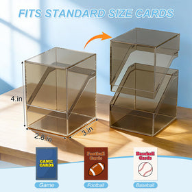 Fits 100 sleeved cards for compact, organized storage.