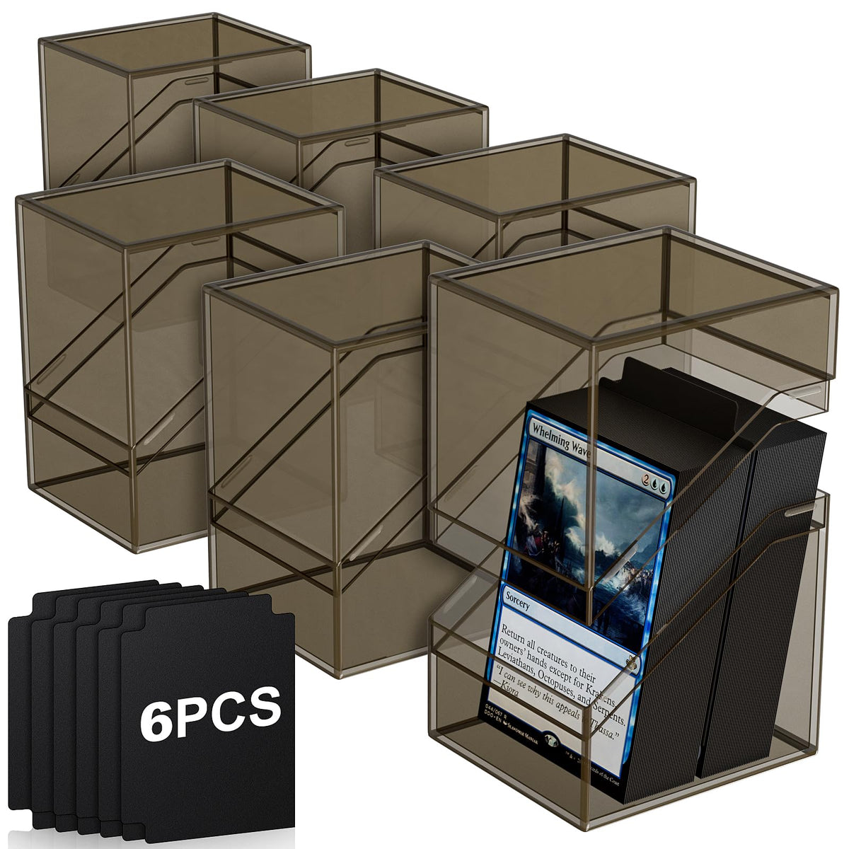 Mlikero 6-pack acrylic card box protects MTG cards on the go.