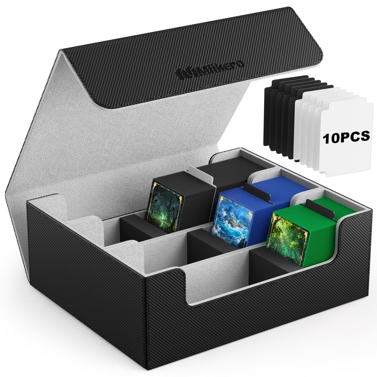 Mlikero Card Deck Box front view with leather magnetic closure for secure transport