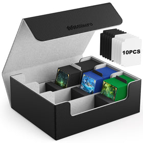 Mlikero Card Deck Box front view with leather magnetic closure for secure transport