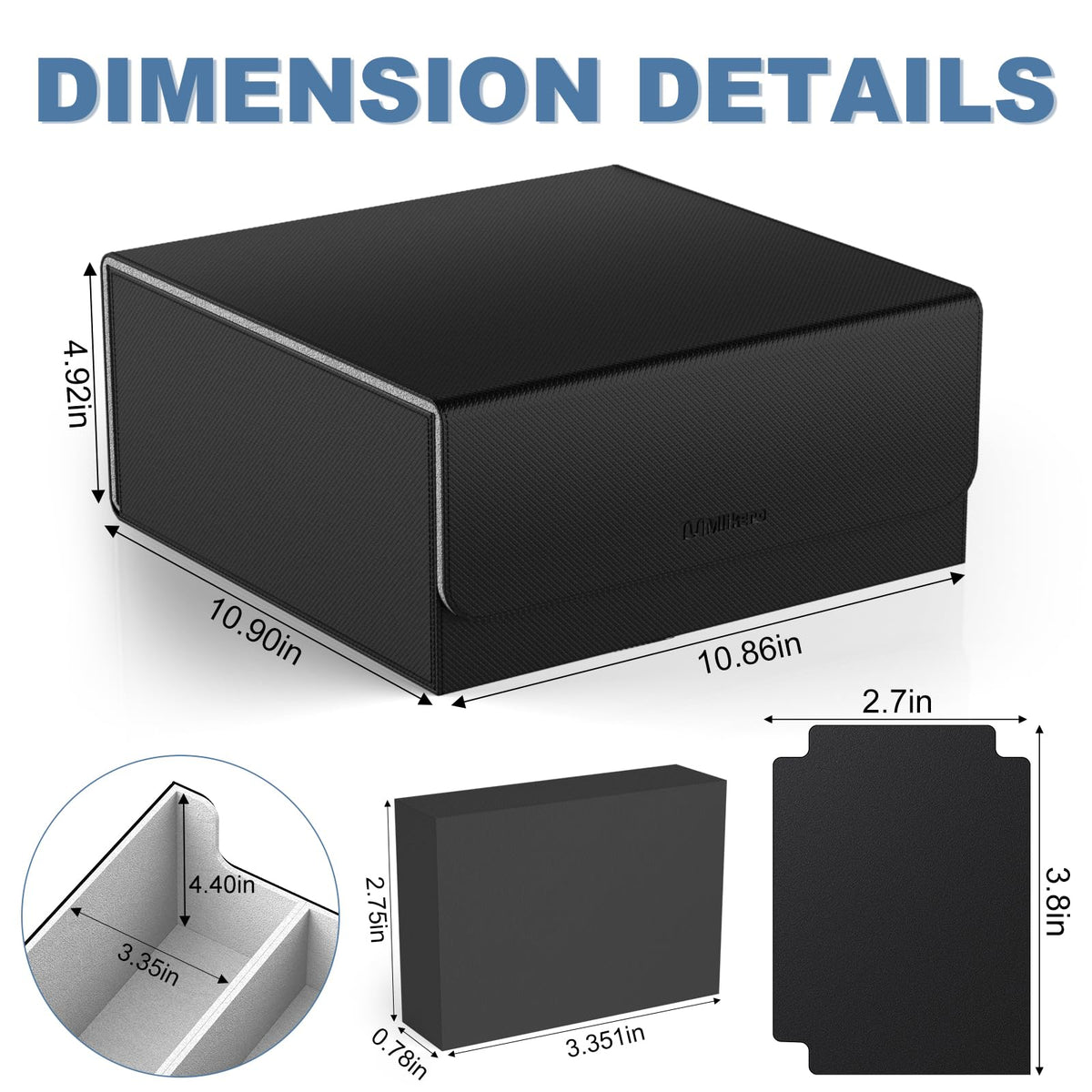 Mlikero large capacity holds 1800+ sleeved cards for easy transport