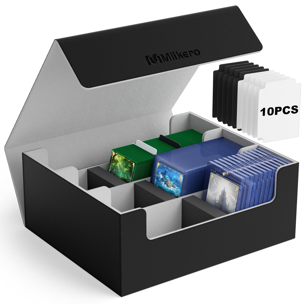 Mlikero card deck box with magnetic closure keeps cards secure during transport.