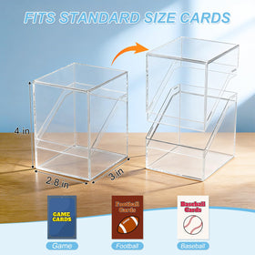 Compact box by Mlikero fits 100 sleeved cards securely for standard trading and sports cards.