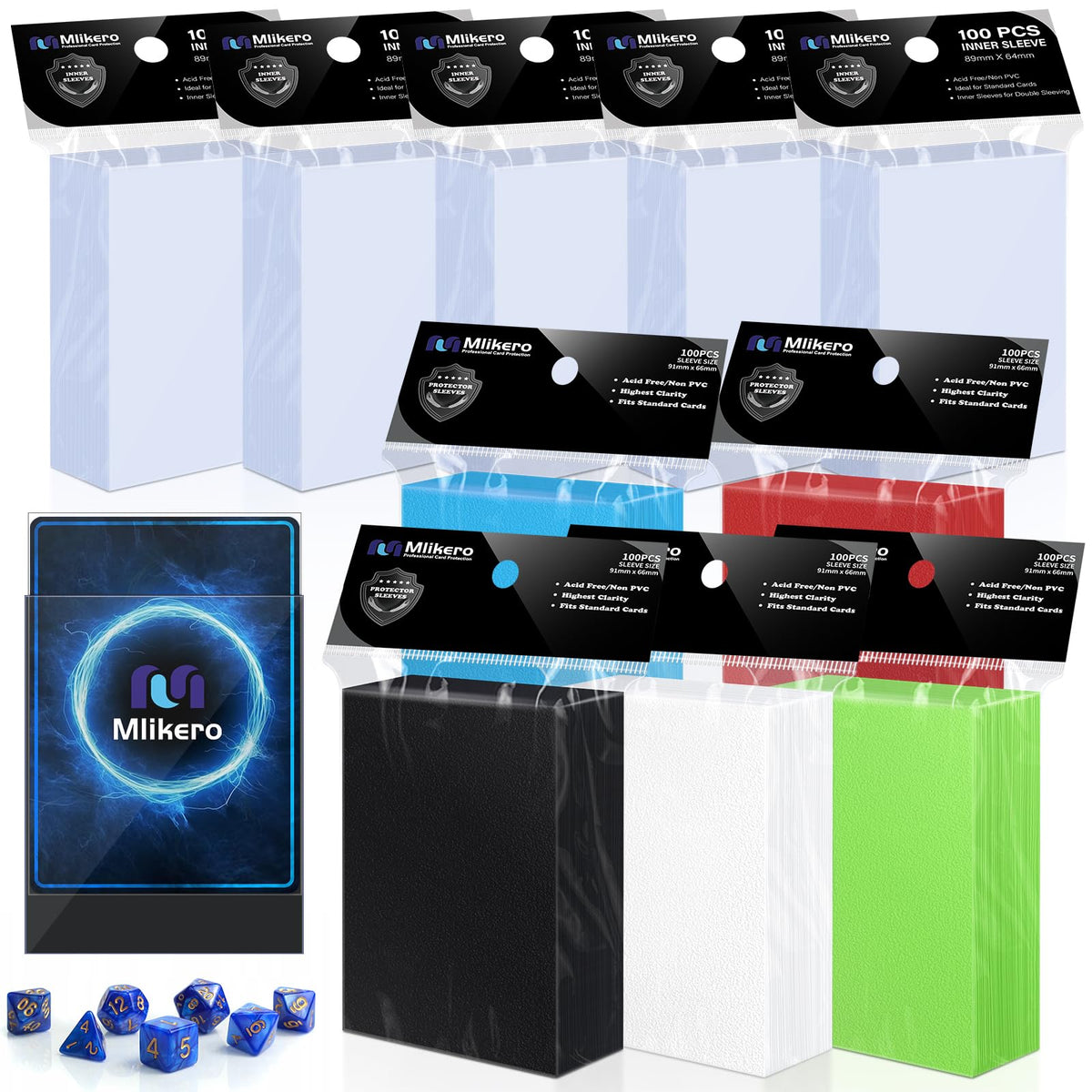 Mlikero outer matte sleeves on MTG cards providing 360-degree protection.