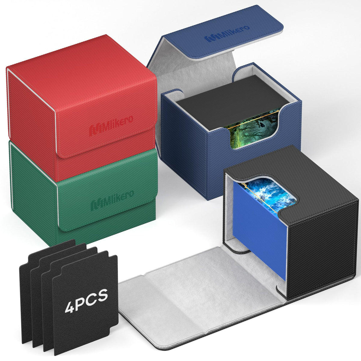 Mlikero four-pack card deck box with leather closure keeps decks secure on the go