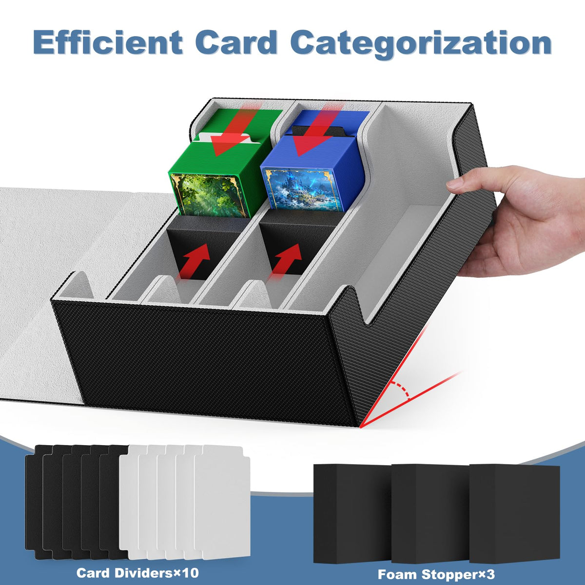 Mlikero high capacity storage holding 1800+ sleeved cards