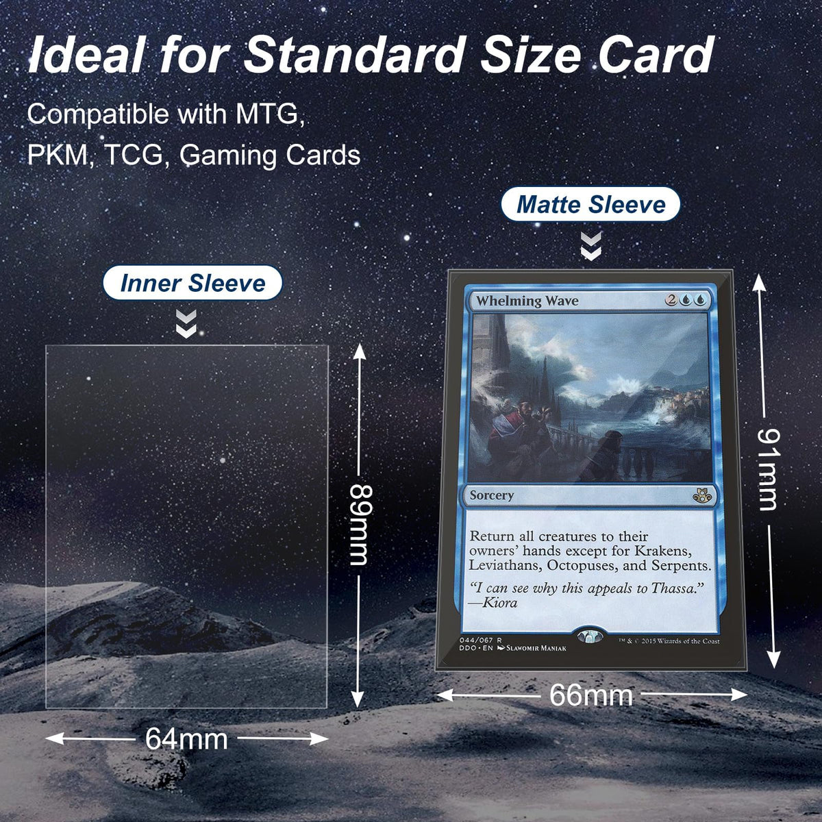 MLIKERO perfect-fit dimensions secure MTG and TCG cards.