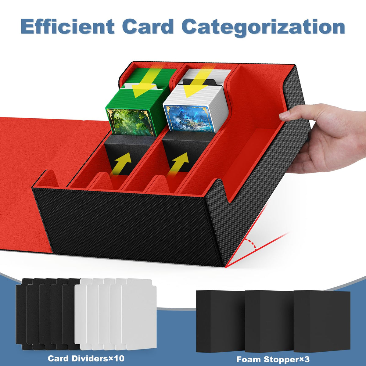 Mlikero includes 10 dividers to sort decks by game or rarity