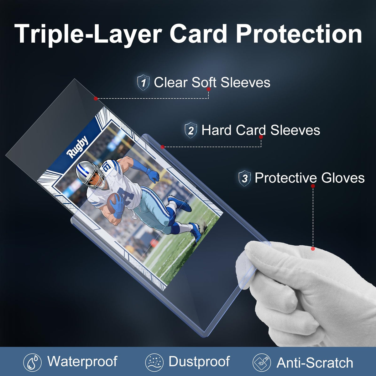 Mlikero thick sleeve 2.67x3.7in provides non-PVC protection for 55pt cards.