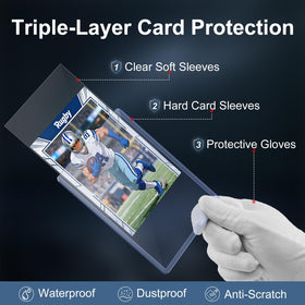 Mlikero thick sleeve 2.67x3.7in provides non-PVC protection for 55pt cards.