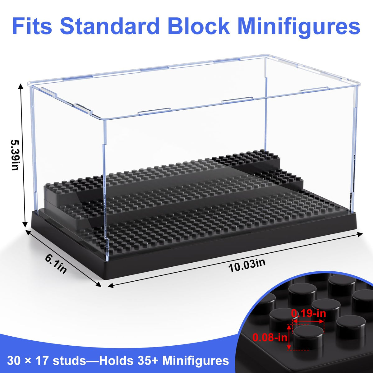 Mlikero three movable steps display stand adapts to your collection, arranging up to 35 minifigures