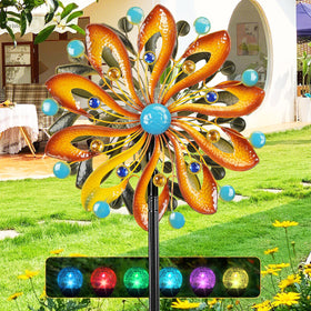 MLKNK wind spinner in gradient brown enhances yard ambiance and color.