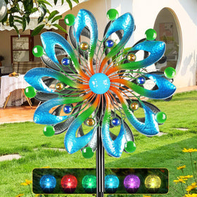 MLKNK Wind Spinners 75-inch navy overview showcasing durable yard kinetic art