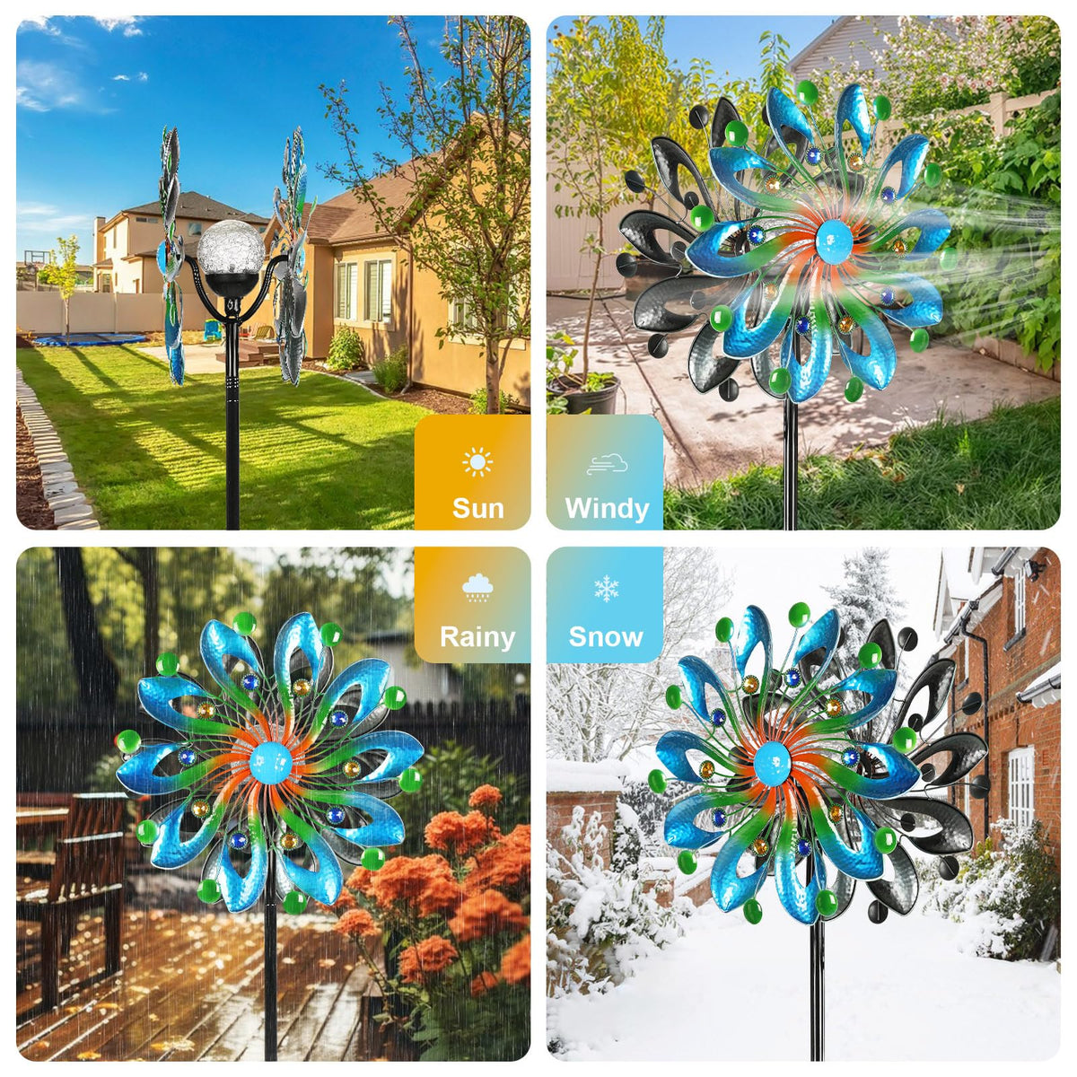 MLKNK Wind Spinners easy installation in minutes with no tools